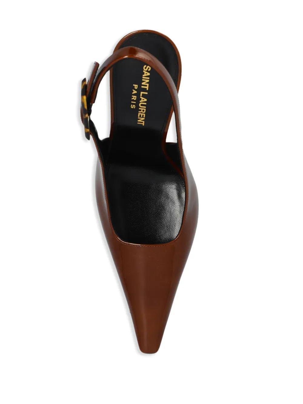 Saint Laurent Dune 110mm Patent-leather Pumps In Brown