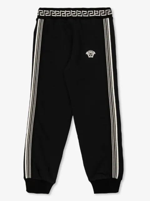 Versace Kids logo embroidered tracksuit pants