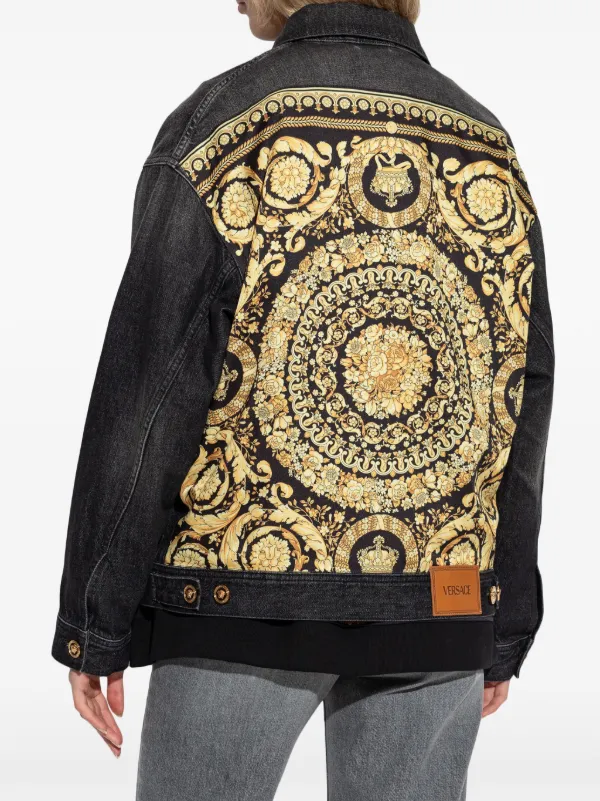 Versace お洒落 Barocco シルエット パデッドジャケット Versace バロッコ シルエット パデッドジャケット | ブラック