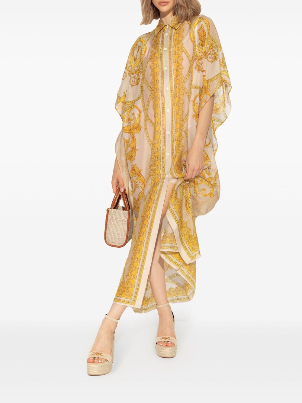 Versace Twill tuniek met Barocco print - Geel