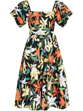 Kate Spade floral-print square-neck Midi Dress | Black | FARFETCH CY Kate Spade floral-print square-neck Midi Dress | Black | FARFETCH CY