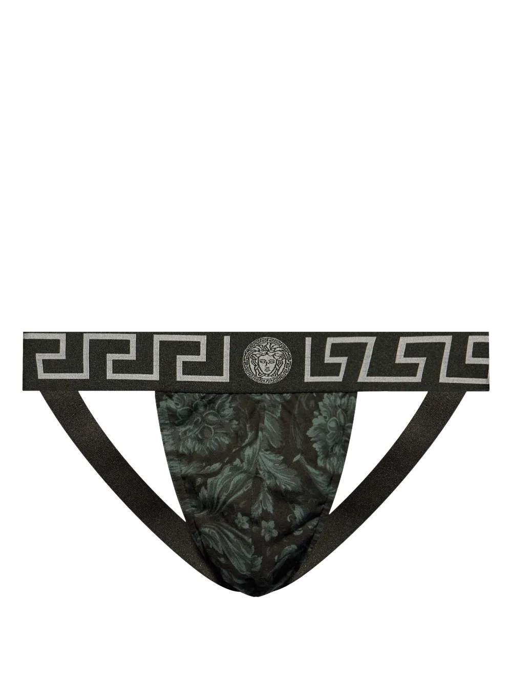 Versace jockstrap Barocco en coton stretch | noir | Image 1