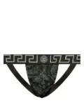 Versace Barocco stretch-cotton jockstrap - Black