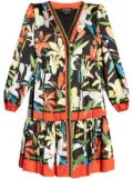Kate Spade floral-print long-sleeve mini dress - Black