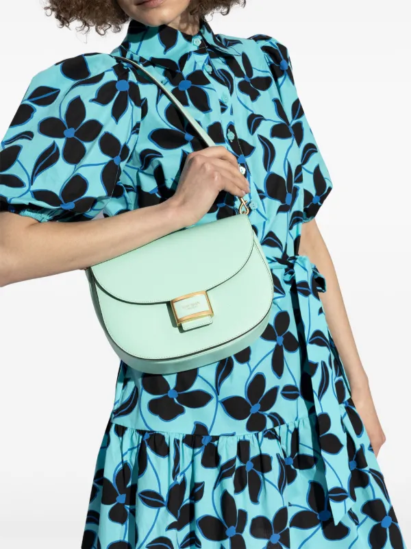 Kate Spade Katy ロゴプレート レザー ショルダーバッグ レンタル] レディース ケイトスペード フロントロゴ レザー
