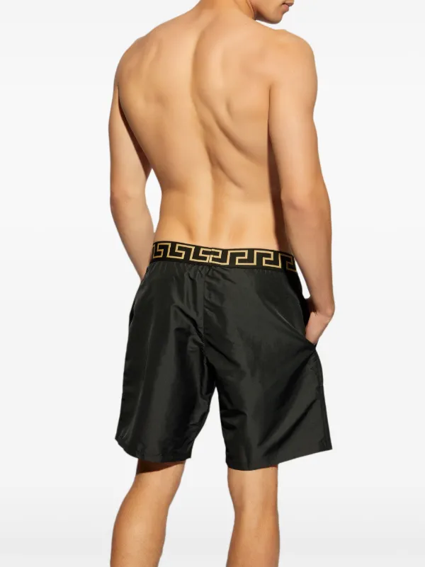 【関税＆送料込み】Versace Bermuda Shorts With Greek Border Black Greca Border Swim Shorts by Versace Underwear on Sale