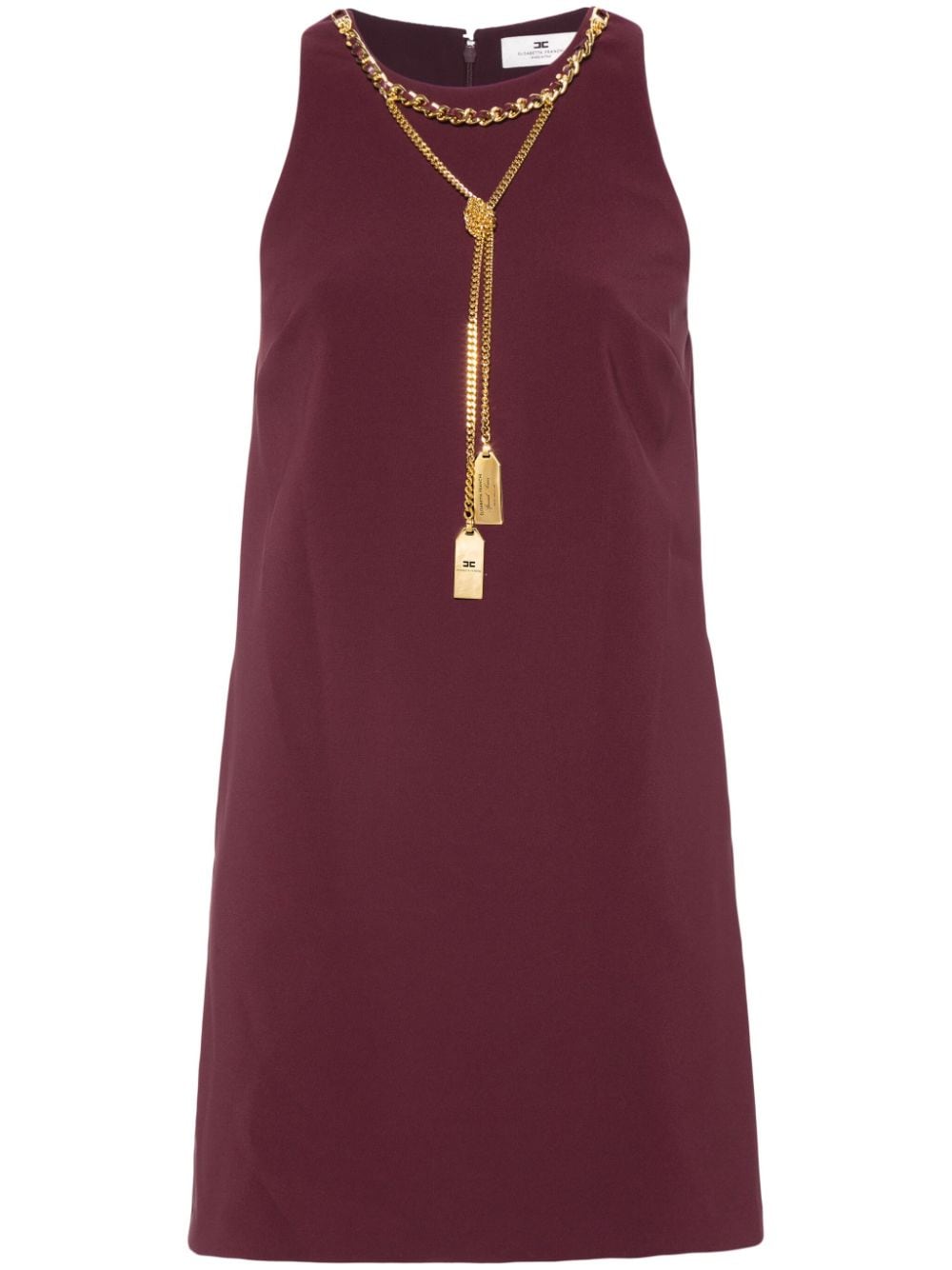 logo-plaque crepe mini dress