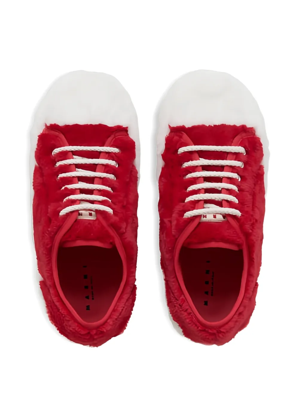 Marni Lace-up Sneakers In Red