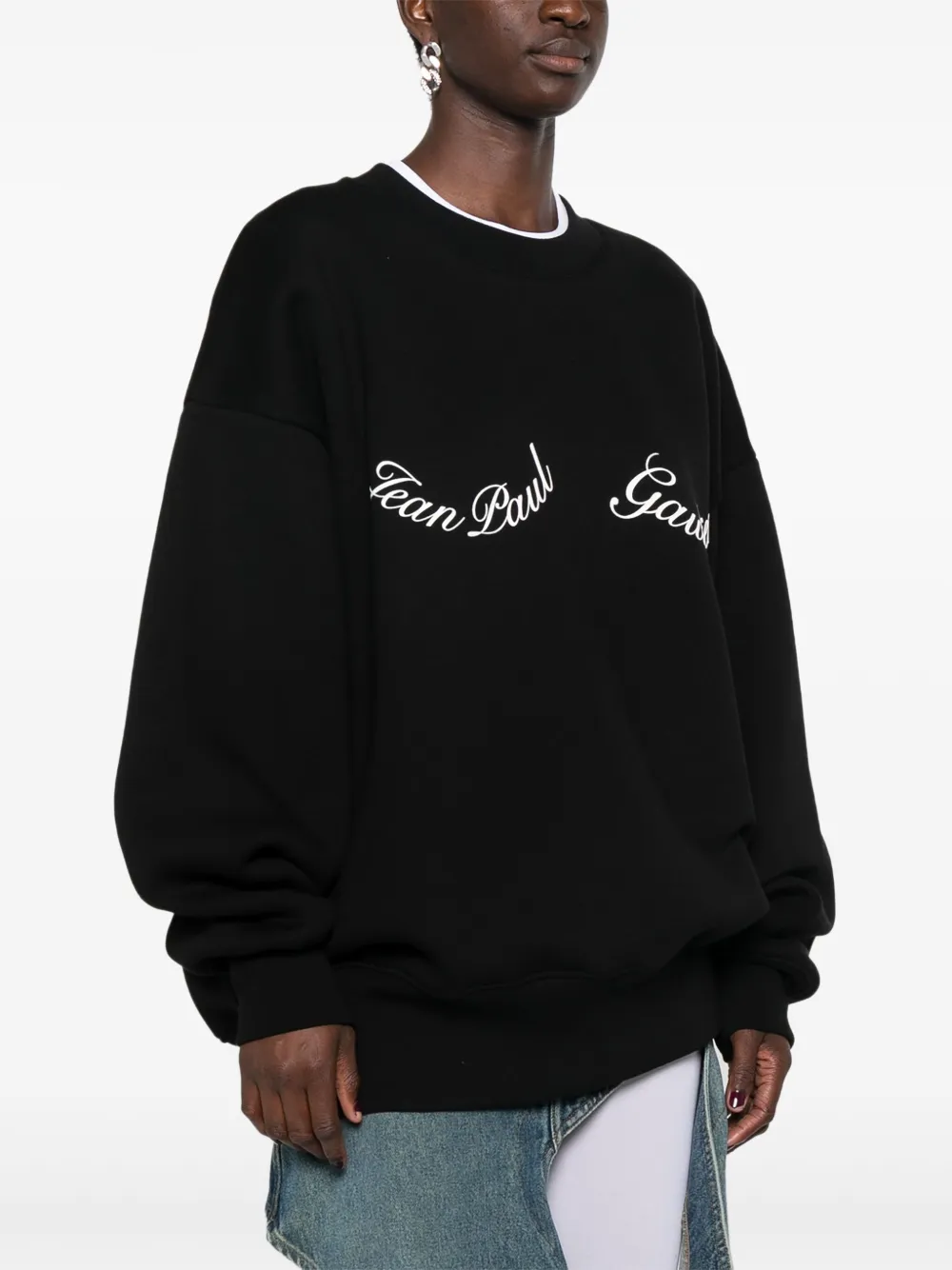 Jean Paul Gaultier Sweater met logoprint Blauw