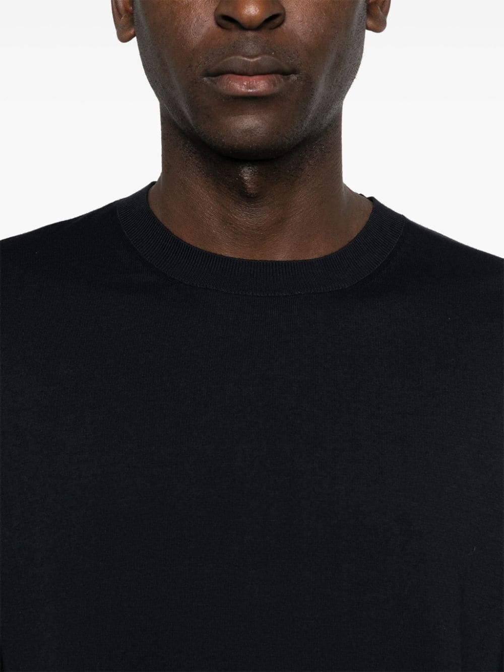 Shop Givenchy Crew-neck Fine-knit Jumper In Blue