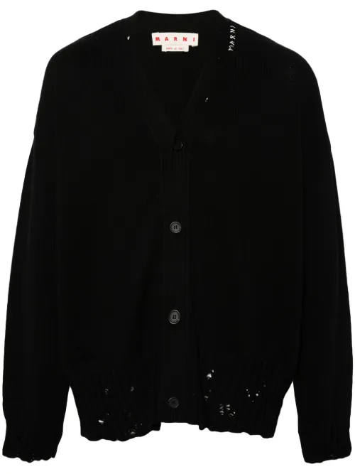 Cardigan en coton à col v - Marni - Modalova