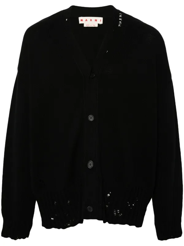 20-60代 人気ファッションブランド Marni Vネック カーディガン | ブラック | FARFETCH JP トップス