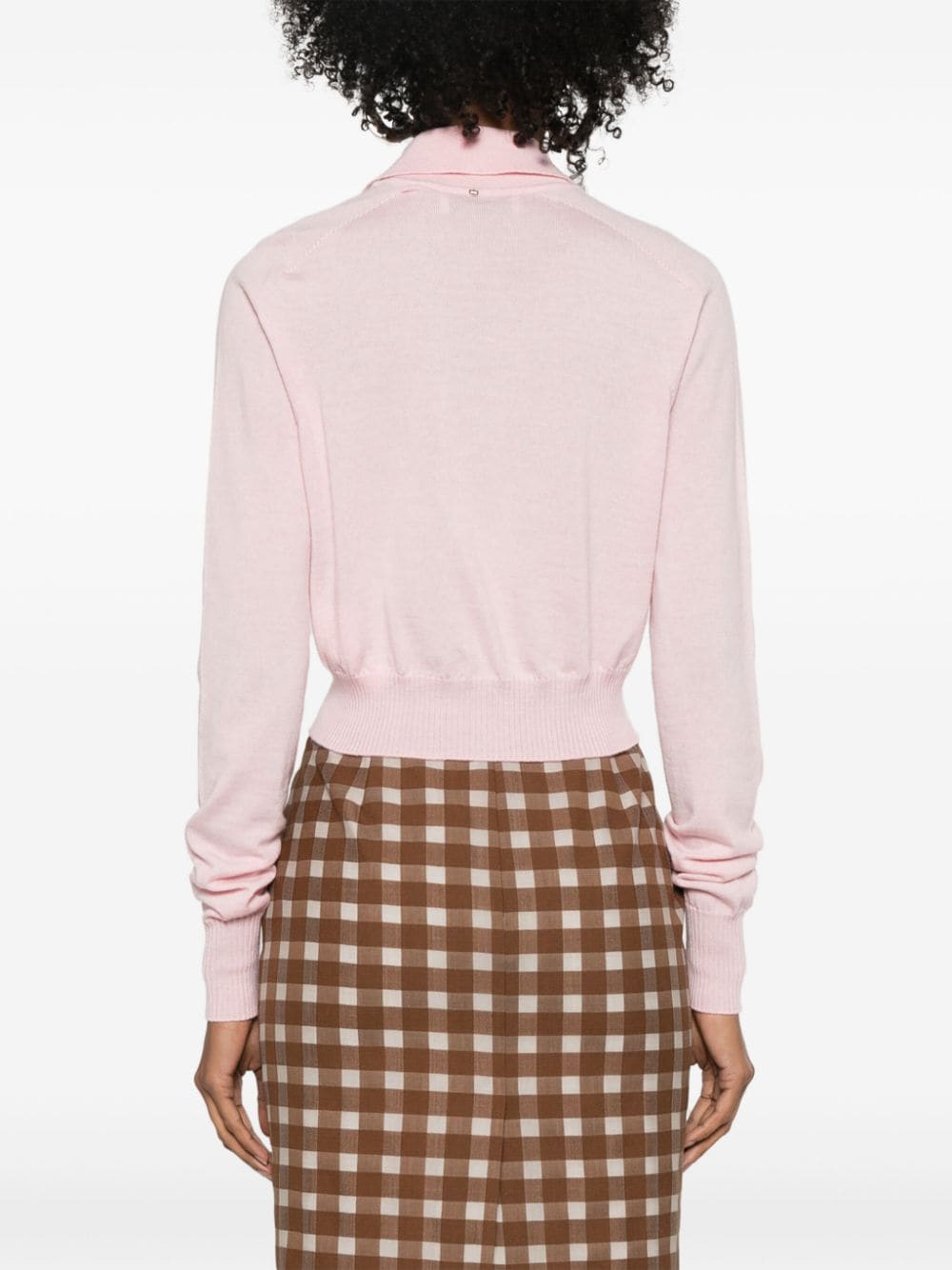 Shop Sportmax Fine-knit Wool Cardigan In Pink