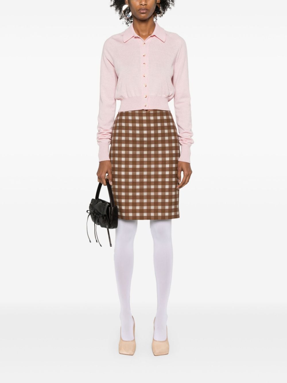 Shop Sportmax Fine-knit Wool Cardigan In Pink