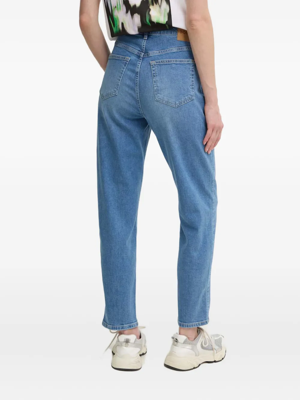 Hugo Boss High-waisted Straight Jeans In Blue
