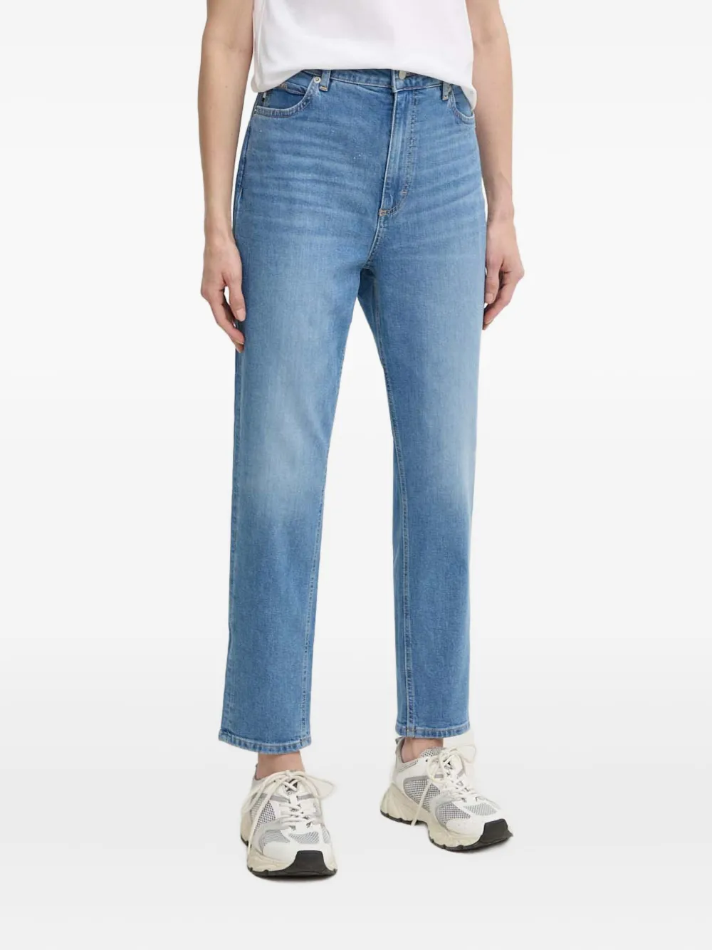 Hugo Boss High-waisted Straight Jeans In Blue