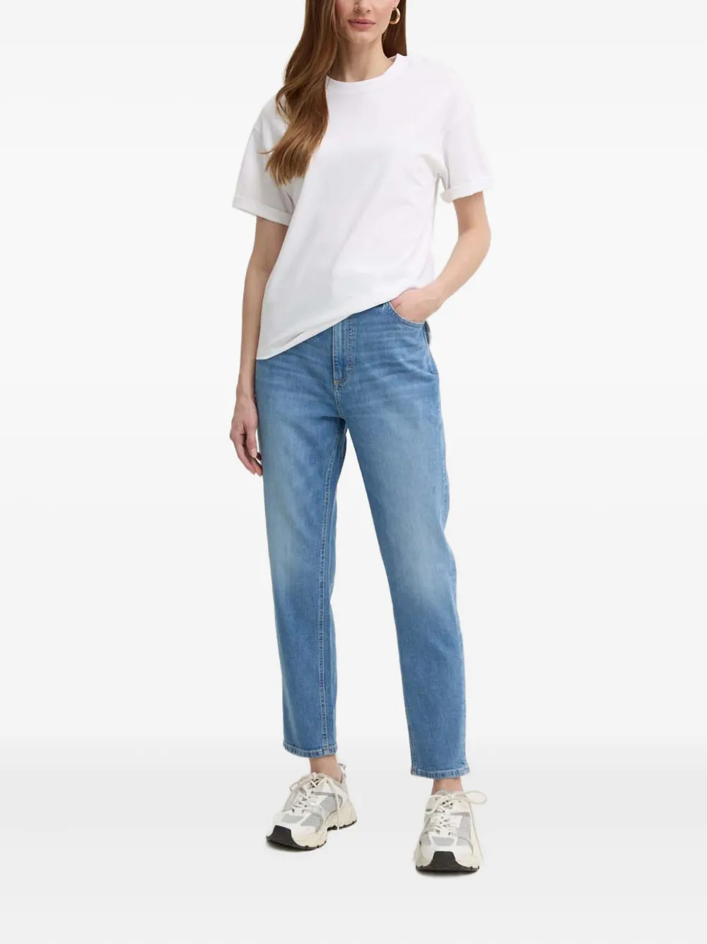Hugo Boss High-waisted Straight Jeans In Blue