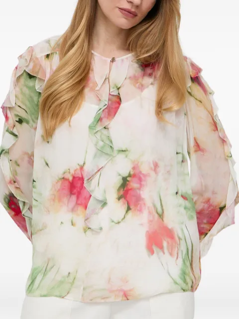 BOSS floral-print ruffled blouse