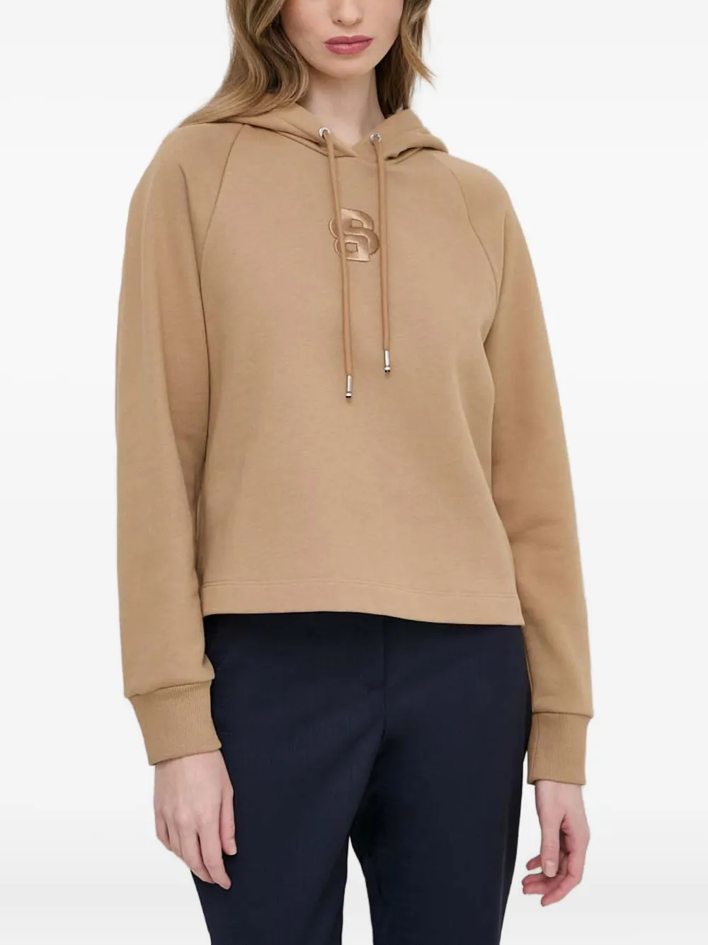 BOSS embroidered-logo hoodie | Brown | Image 1