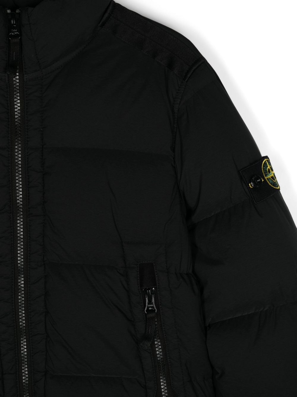 Stone Island Junior Donsjack met Compass-logopatch Zwart