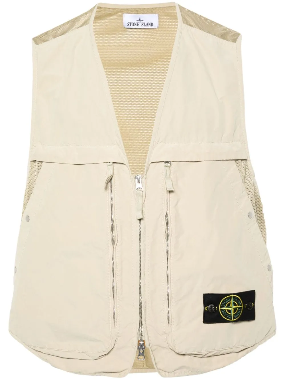 Stone Island Compass-badge Gilet In Neutrals