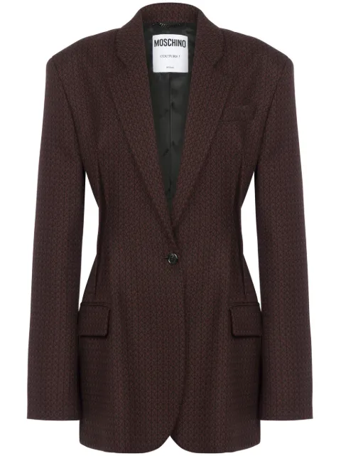 Moschino logo print virgin wool blazer 