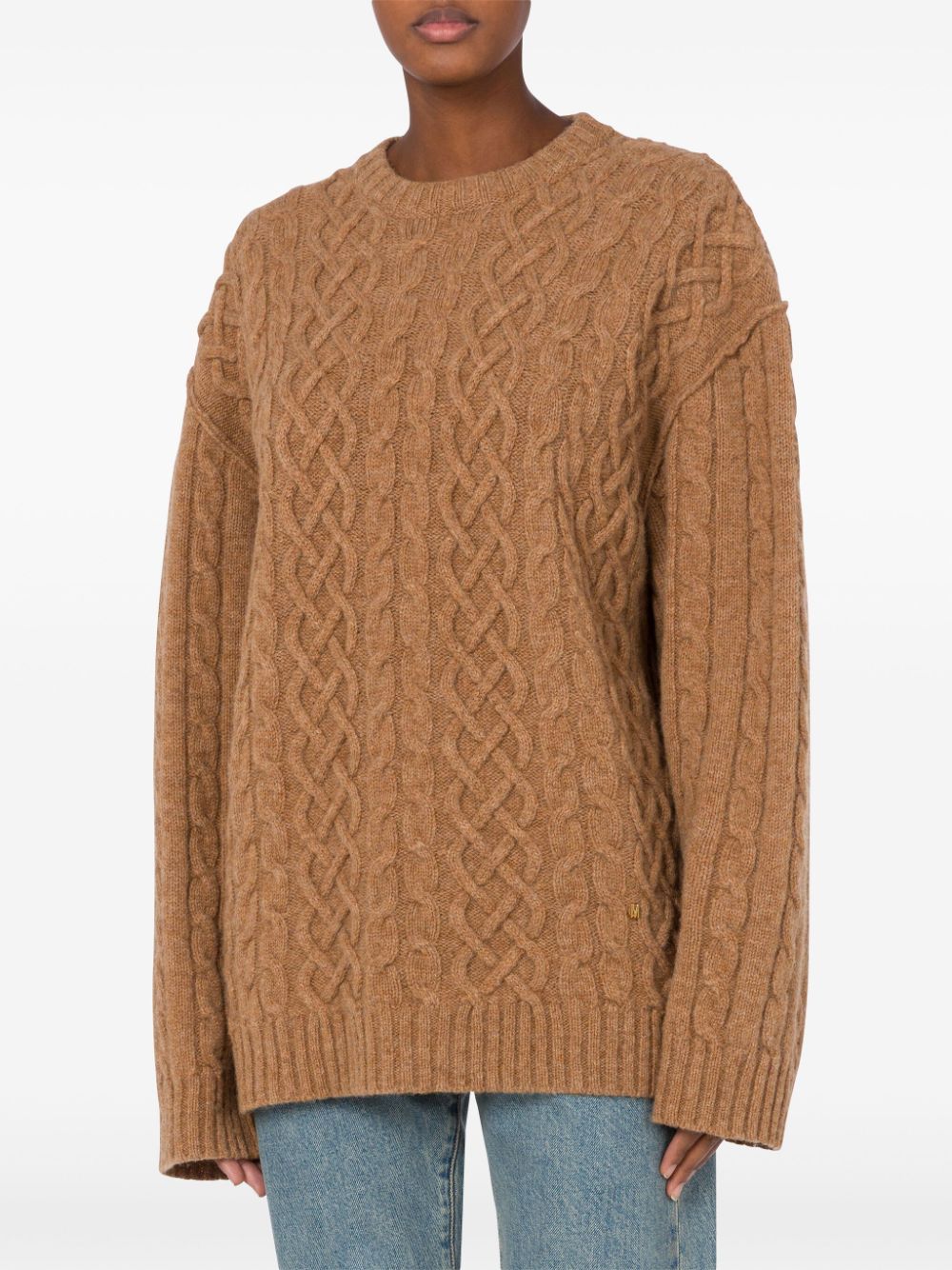 Moschino cable-knit virgin-wool jumper - Bruin