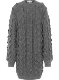 Moschino ruffled virgin-wool blend knitted dress - Grey