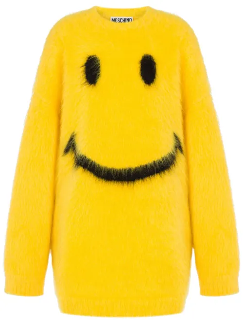 Robe en maille intarsia - Moschino - Modalova