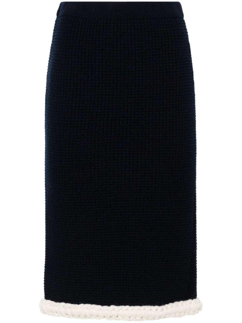 Shop Moschino Waffle-knit Skirt In Blue