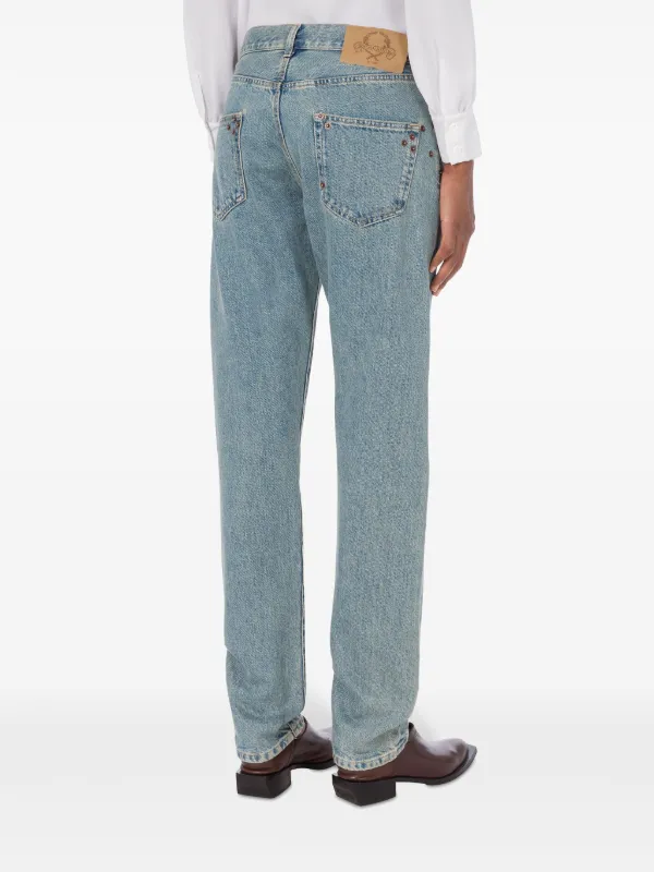 【送料&関税込】Moschino High-waisted Jeans Moschino high-waisted straight-leg Jeans | Blue | FARFETCH SA