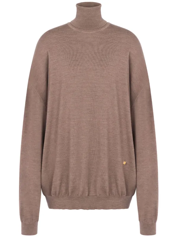 Moschino Wide-sleeves Virgin Wool Jumper in Neutrals