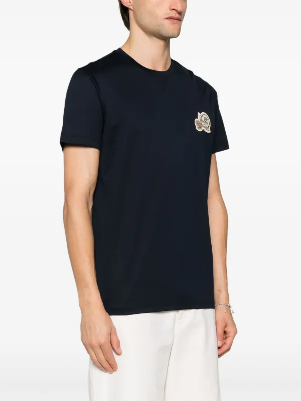 Moncler ダブル ロゴパッチ Tシャツ | ブルー | FARFETCH JP