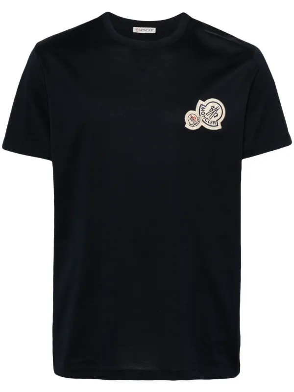 Moncler ダブル ロゴパッチ Tシャツ | ブルー | FARFETCH JP