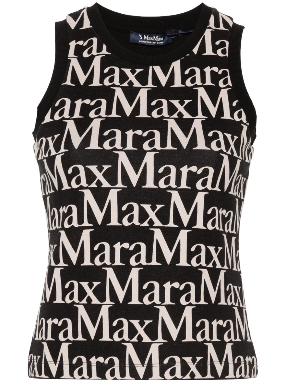 'S Max Mara Trägershirt mit Logo-Print - Schwarz