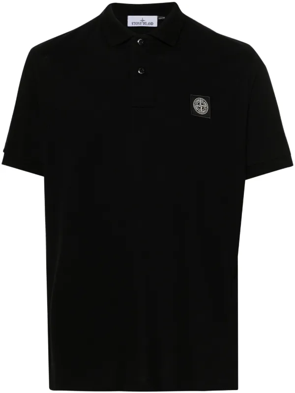 海外限定スパイク販売 Stone Island コンパスパッチ ポロシャツ | ブラック | FARFETCH JP トップス