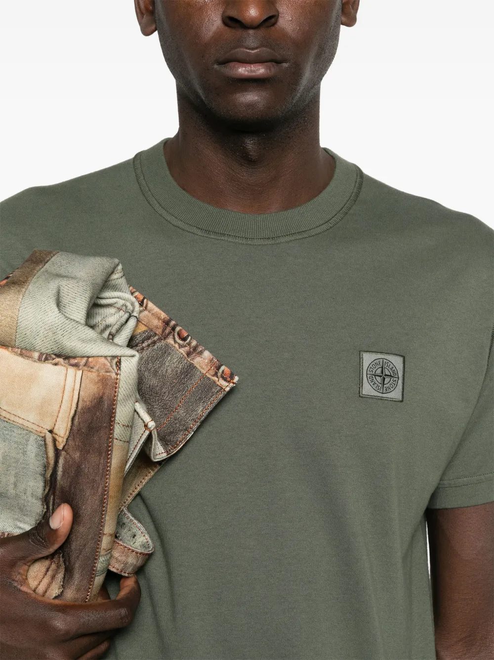 Stone Island T-shirt met Compass-logopatch Groen