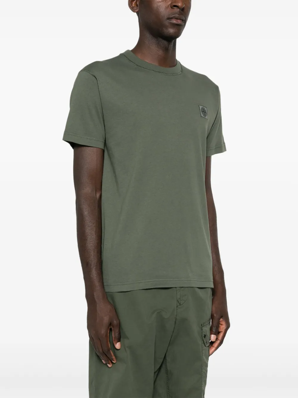 Stone Island T-shirt met Compass-logopatch Groen