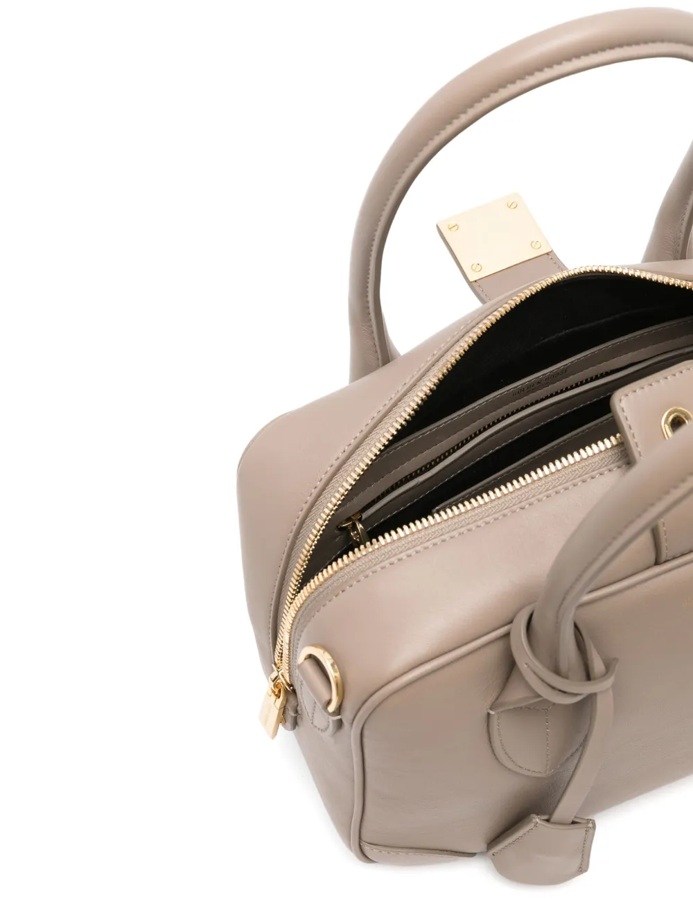 Golden Goose Leren shopper met logoprint Beige