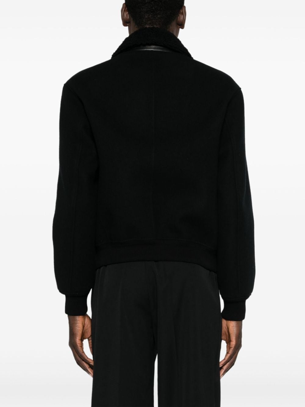 Shop Tom Ford Shearling-collar Jacket In Black