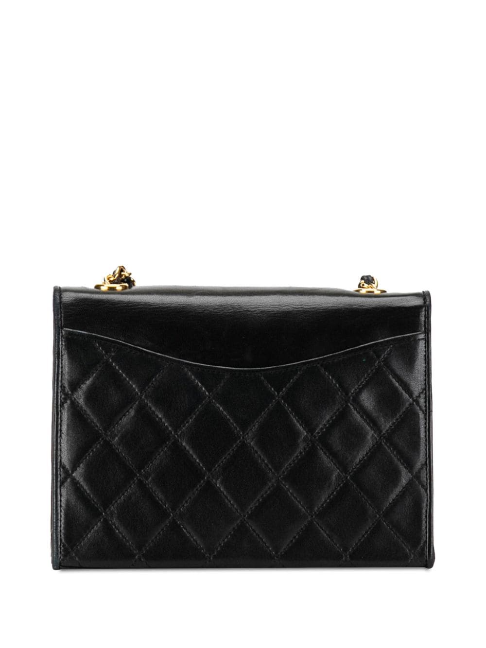 CHANEL Pre-Owned 1989-1991 CC Quilted Lambskin crossbody bag - Zwart