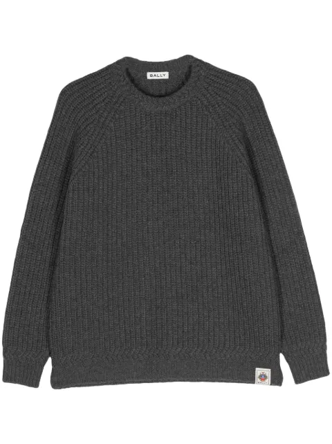 Bally logo-patch wool jumper