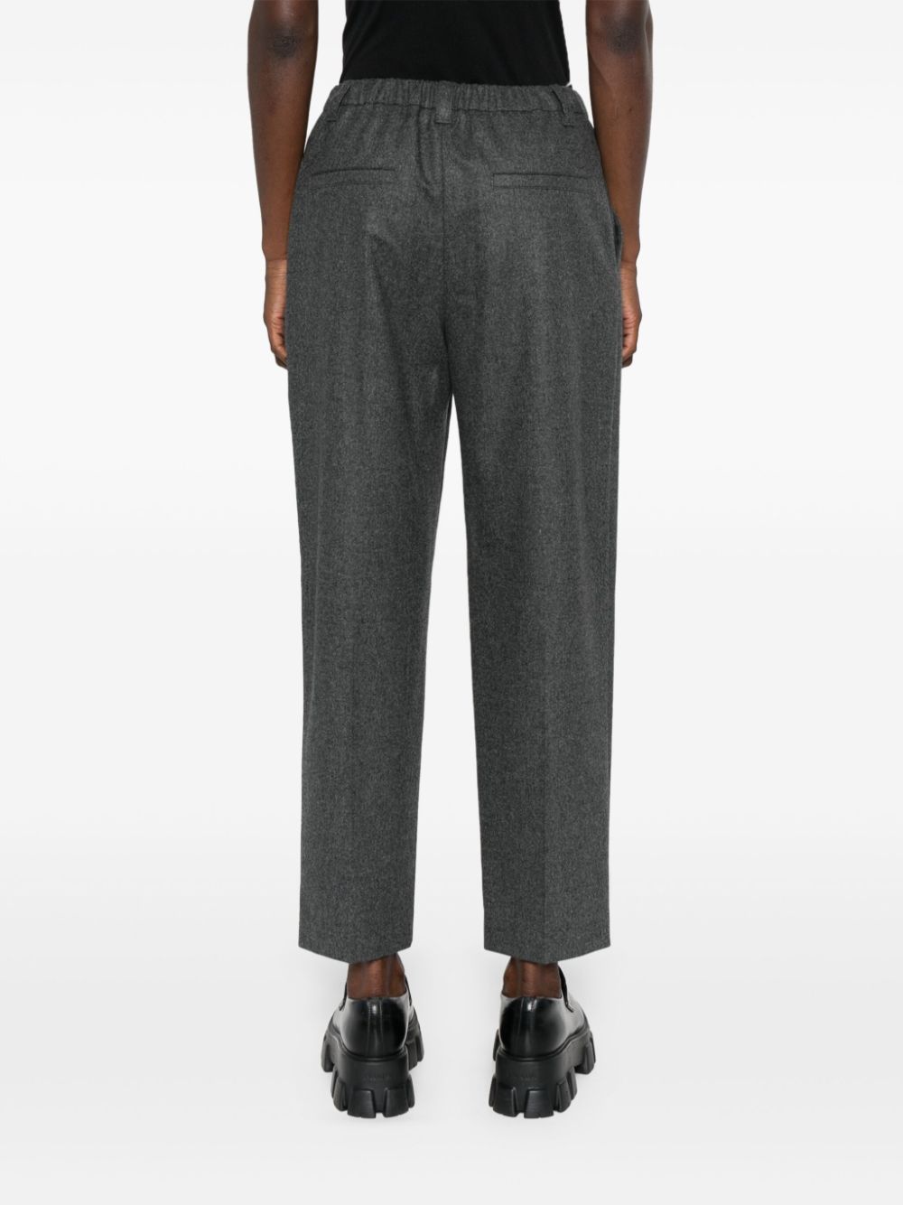 Brunello Cucinelli melange-effect cropped trousers Women