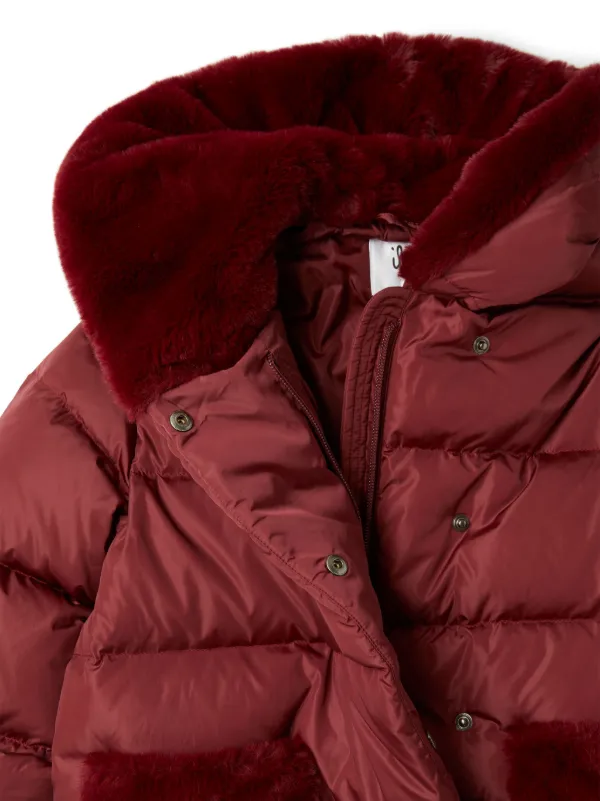 Il Gufo Faux Fur Hooded Coat | Red | FARFETCH CY