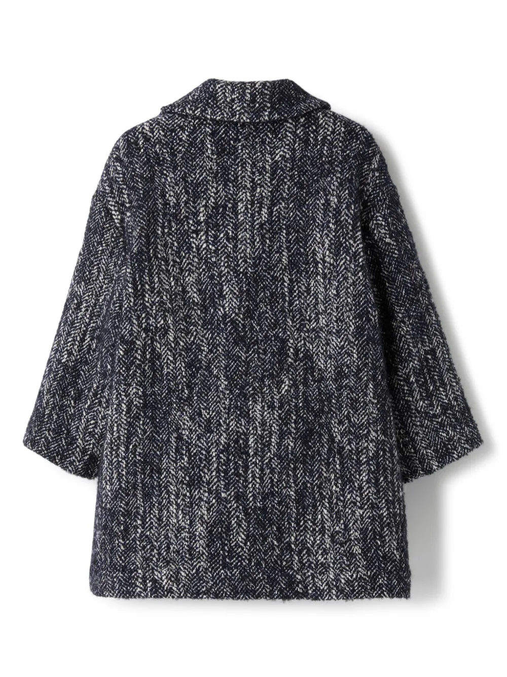 Il Gufo Jas met enkele rij knopen en visgraatpatroon - Blauw