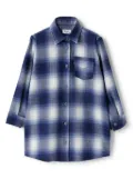 Il Gufo plaid-check flannel shirtdress - Blue