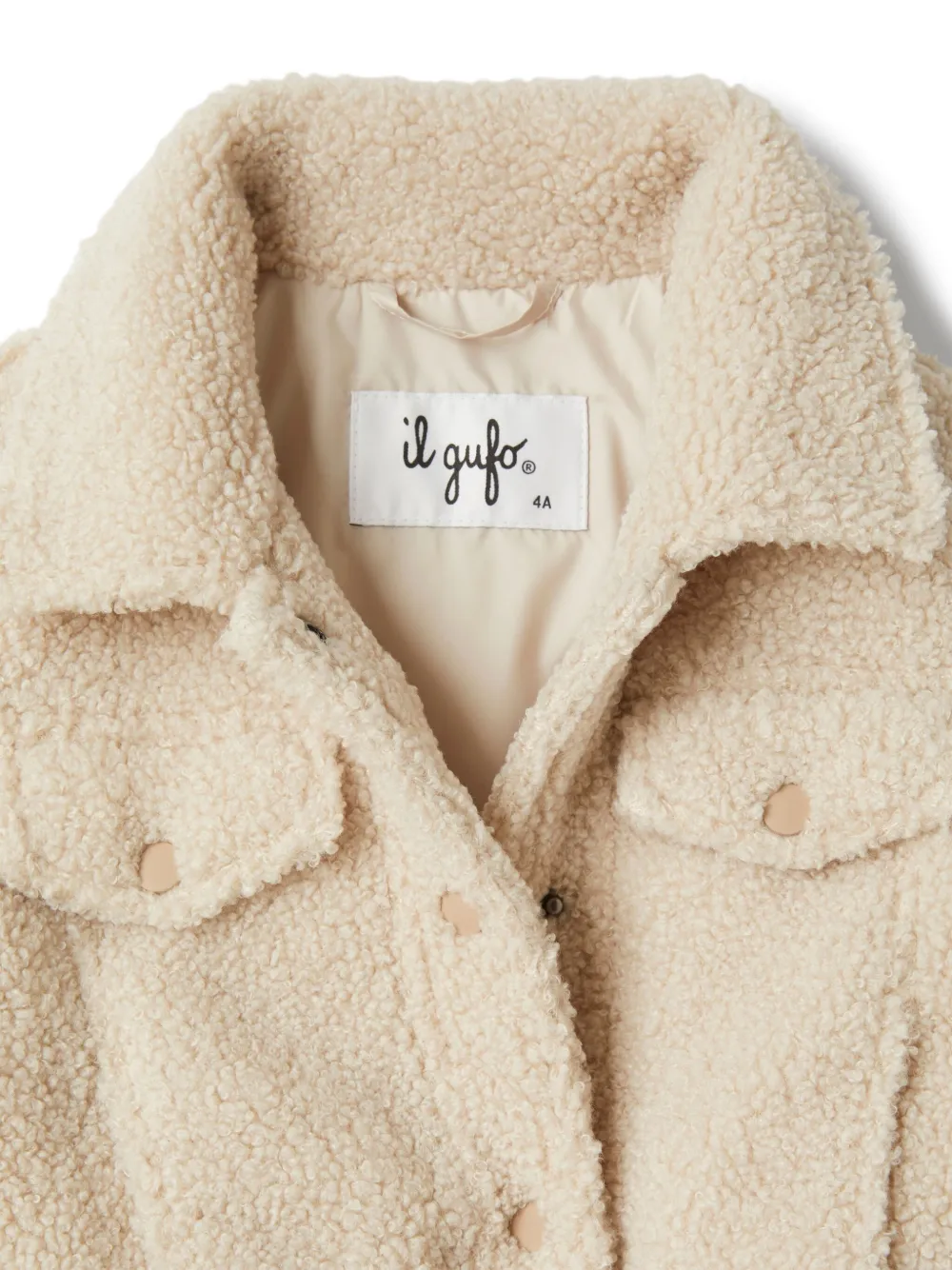 Shop Il Gufo Teddy Jacket In Neutrals