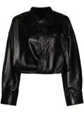 R13 long-sleeves leather shirt - Black