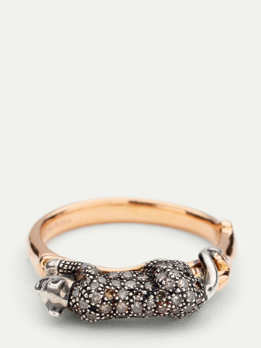 Shop Bibi Van Der Velden 18kt Rose Gold Panthère Diamond Ring In Rosa