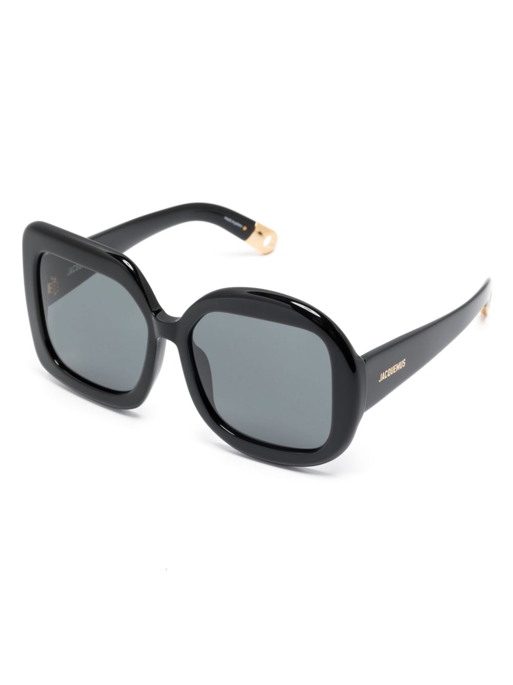 Jacquemus Les Lunettes Carré Rond zonnebril met oversized montuur - Zwart